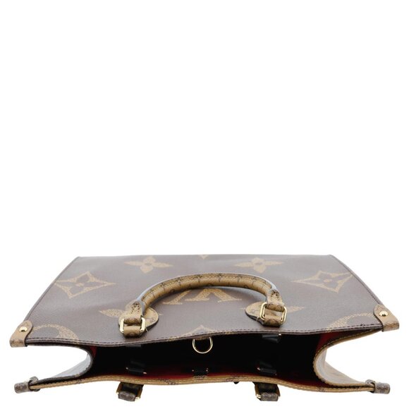 Louis Vuitton Onthego MM Giant Monogram Reverse Canvas Tote Bag Brown - Picture 15 of 16